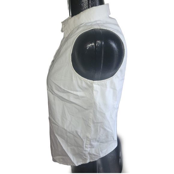 Banana Republic White Sleeveless Button-Up Shirt XS - Picture 4 of 6